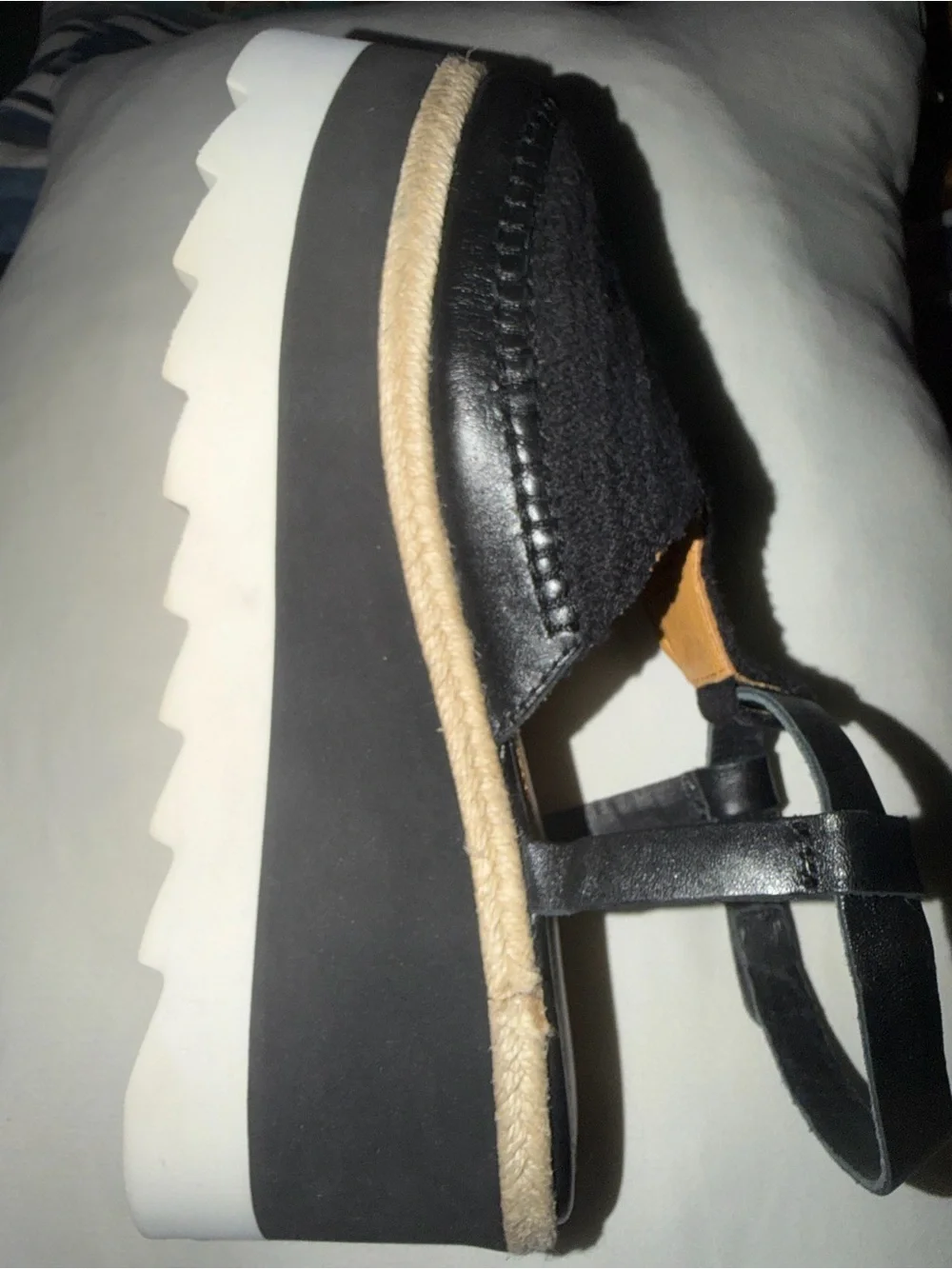 Free People Black Crochet Espadrille Sandals with Ankle Straps